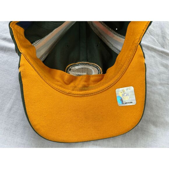 Green Bay Packers Reebok NFL Adjustable Hat, Velcro, Green/Yellow Stripe - Picture 5 of 5